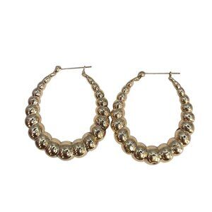 14K Yellow Gold Shrimp-Style Hoop Earrings #23881